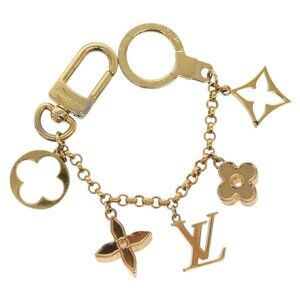 LOUIS VUITTON Fleur de Monogram Charm metal Gold Tone M65111 LV Auth 142400